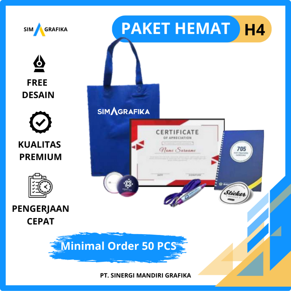 

Paket Seminar Kit Premium Untuk Berbagai Acara - Goodiebag, Sertiﬁkat, Note, Pulpen, Sticker (BISA CUSTOM-FREE DESAIN)