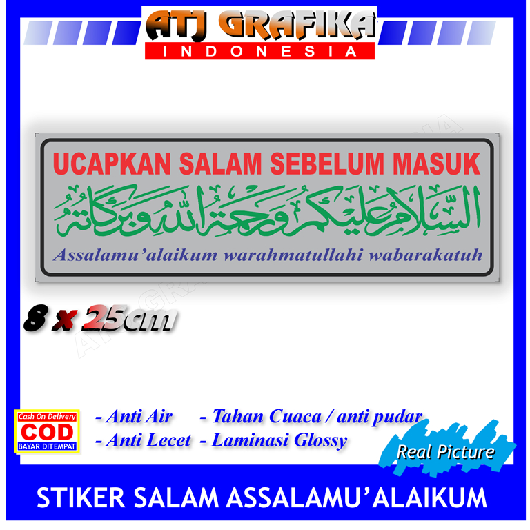 

Stiker label salam assalamualaikum sticker pintu rumah kamar toko kantor dll