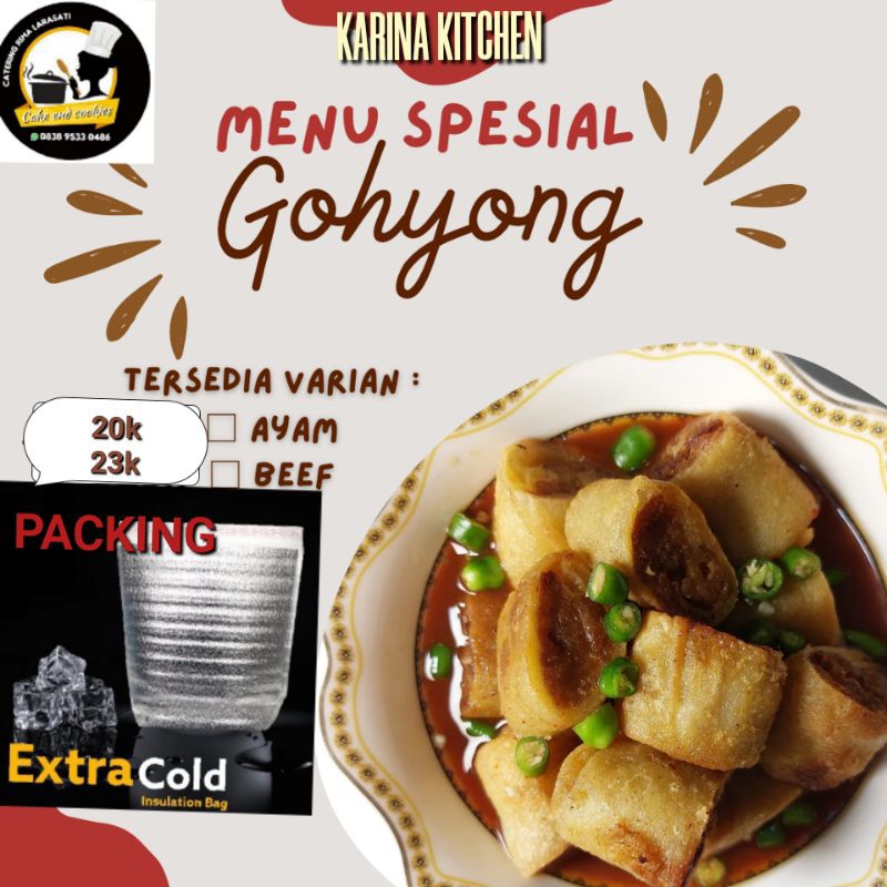 

GOHYONG FROZEN ISI AYAM & GOHYONG ISI DAGING SAPI (ISI 2 LONJOR+ KUAH CUKO)