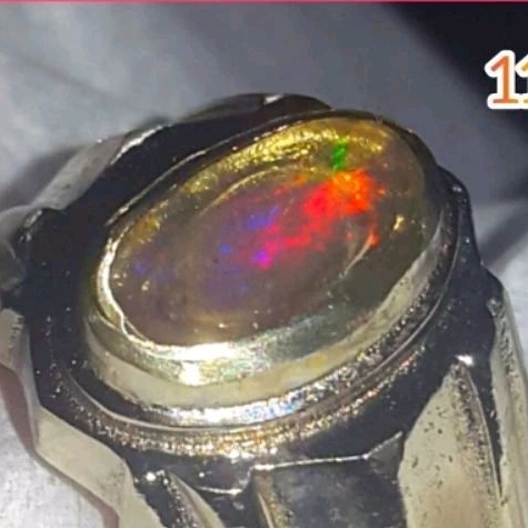 Batu Kalimaya Kristal Banten Top Jarong Natural Nyala Ring Alpaka Super