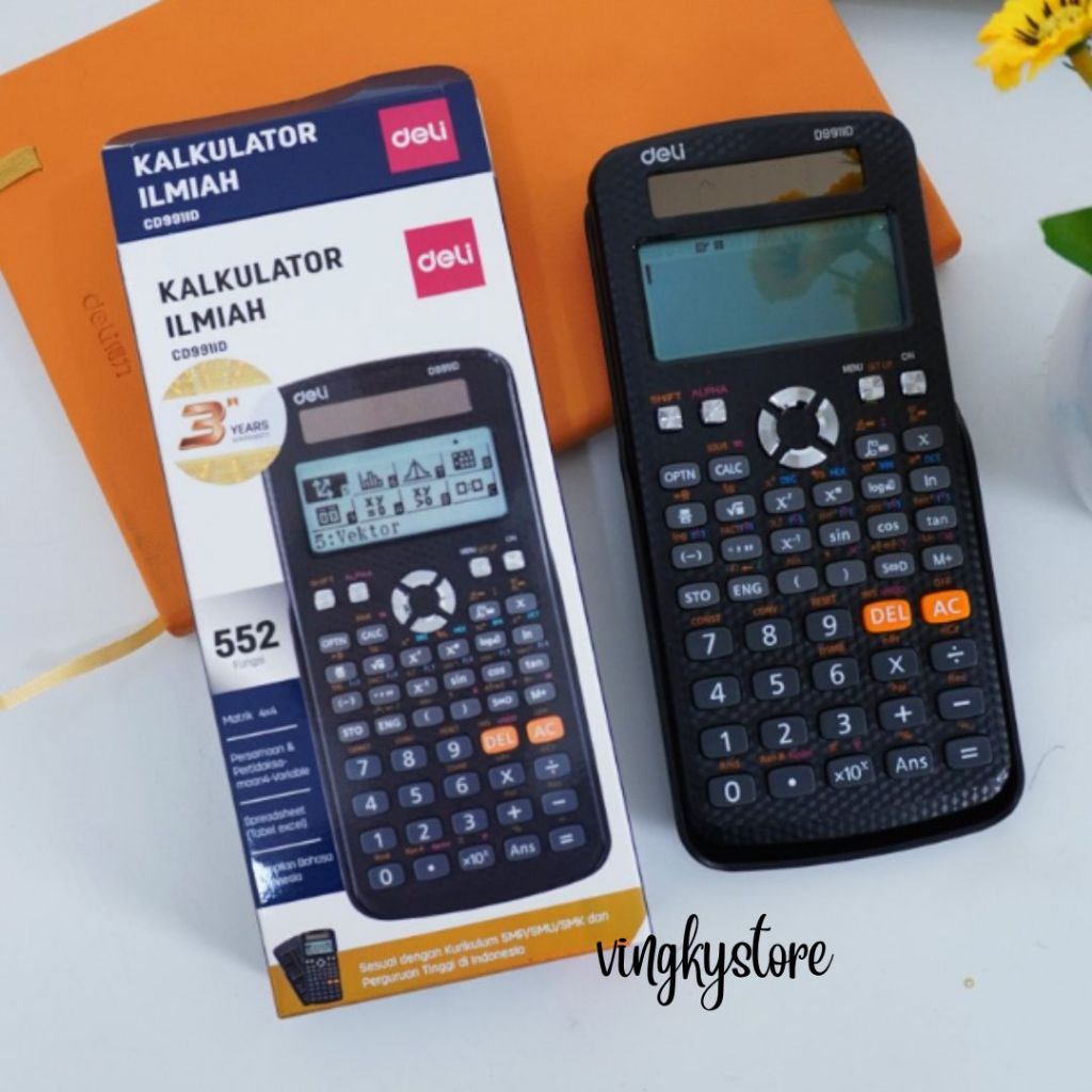 

Kalkulator Sekolah / Kalkulator Ilmiah / Scientific Calculator 552 Fungsi CD991ID Deli