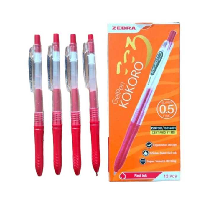 

BOLPOIN / BALLPOINT / PULPEN GEL / PEN GEL / PEN ZEBRA KOKORO RED