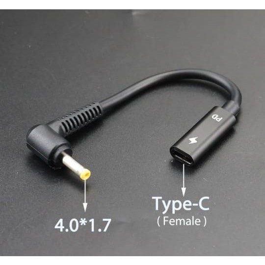 Converter Kabel DC Jack 4.0 x 1.7mm to Type C Female