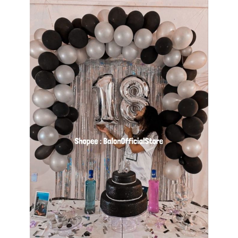 paket dekorasi ultah balon tirai dekor ulang tahun aqiqah turun tanah tedak siten angka satu paket