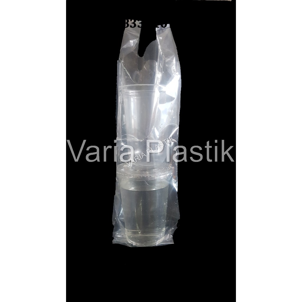 Kresek Plastik PP Bening  Double Cup / Kresek Plastik PP Bening 2 gelas / take away
