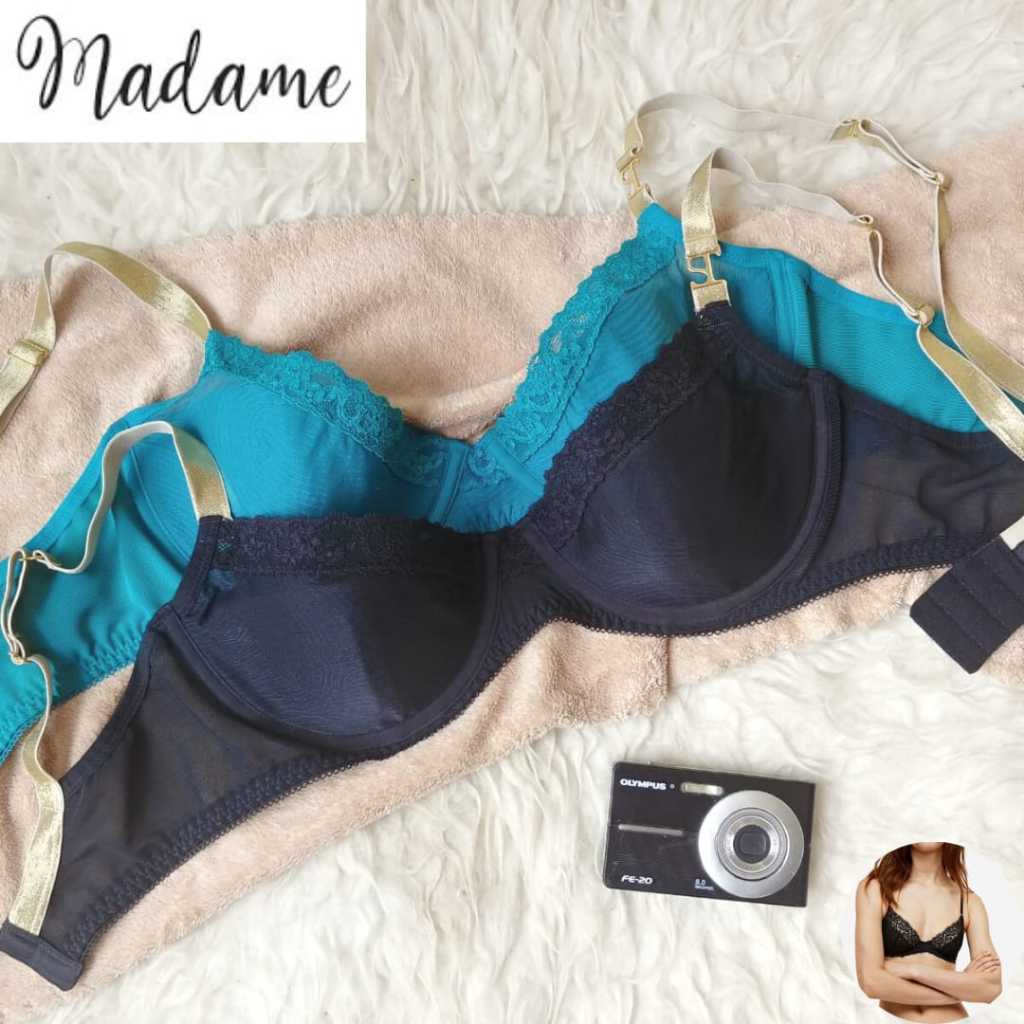 MADAME BRA WANITA KAWAT BUSA TIPIS 32E 34A 36D 36E 38C 38D - GT