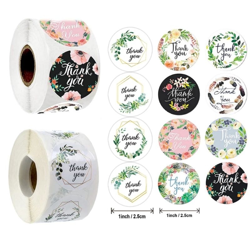 

Sticker label thank you (isi 500pcs) sudah cutting