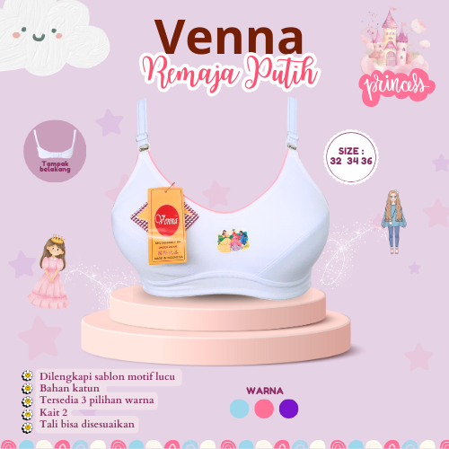 BH REMAJA VENA TANPA BUSA TANPA KAWAT PUTIH BRA WANITA