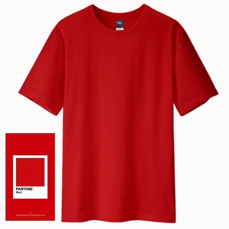 0KAOS BASIC - RED [ COTTON COMBED 24s BUILT UP ] | Kaos Polos pria wanita