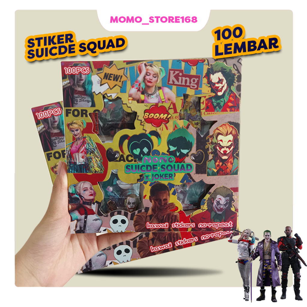 

Stiker suicide squad x joker Stiker Momo Nono suicide squad Waterproff 100 lembar