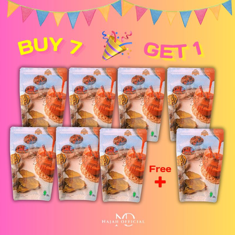 

[TASYA FARASYA APPROVED] PROMO!!! BUY 7 GET 1! Teh susu rempah / teh susu BUBUK 250 gr