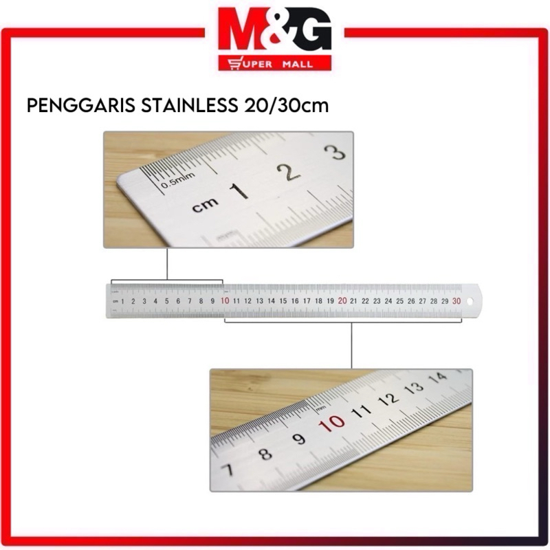 

M&G Stainless steel ruler / M&G Penggaris Besi Stainless 20cm 30cm