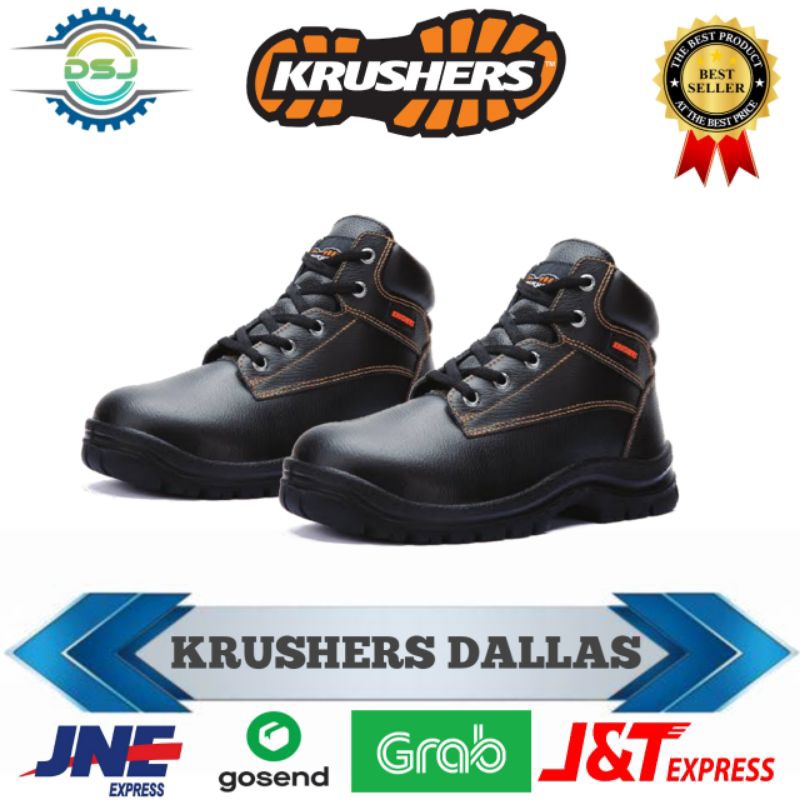 Sepatu Safety Krushers Dallas Black - Sepatu Safety Krushers - Sepatu Safety Kerja Proyek Krushers O