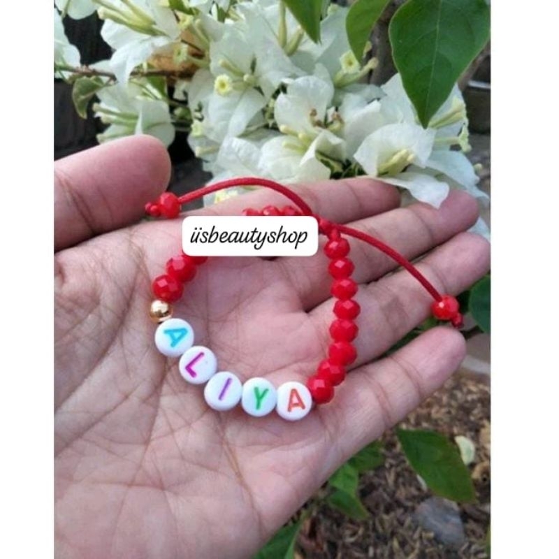 Gelang Tali Anak Inisial nama variasi emas 1pc 0,1gram Kadar 10karat