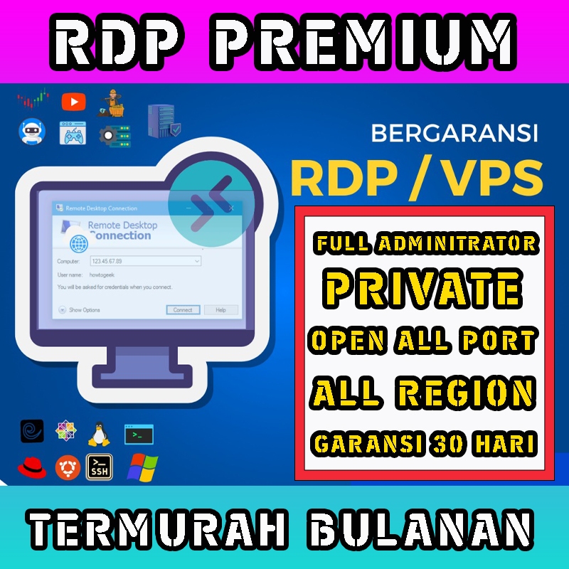 RDP WINDOWS 4 CORE CPU FULL ADMINISTRATOR, FULL GARANSI 30 HARI