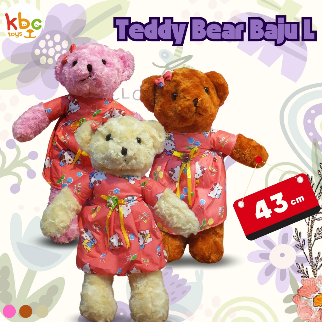 Boneka Teddy Bear Baju L/Bagus Untuk Kado Dan Hadiah Ulang Tahun