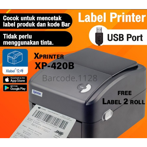 PRINTER XPRINTER PRINTER BARCODE THERMAL - LABEL PRINTER XPRINTER XP-420B SIZE 110MM - A6 PRINTER