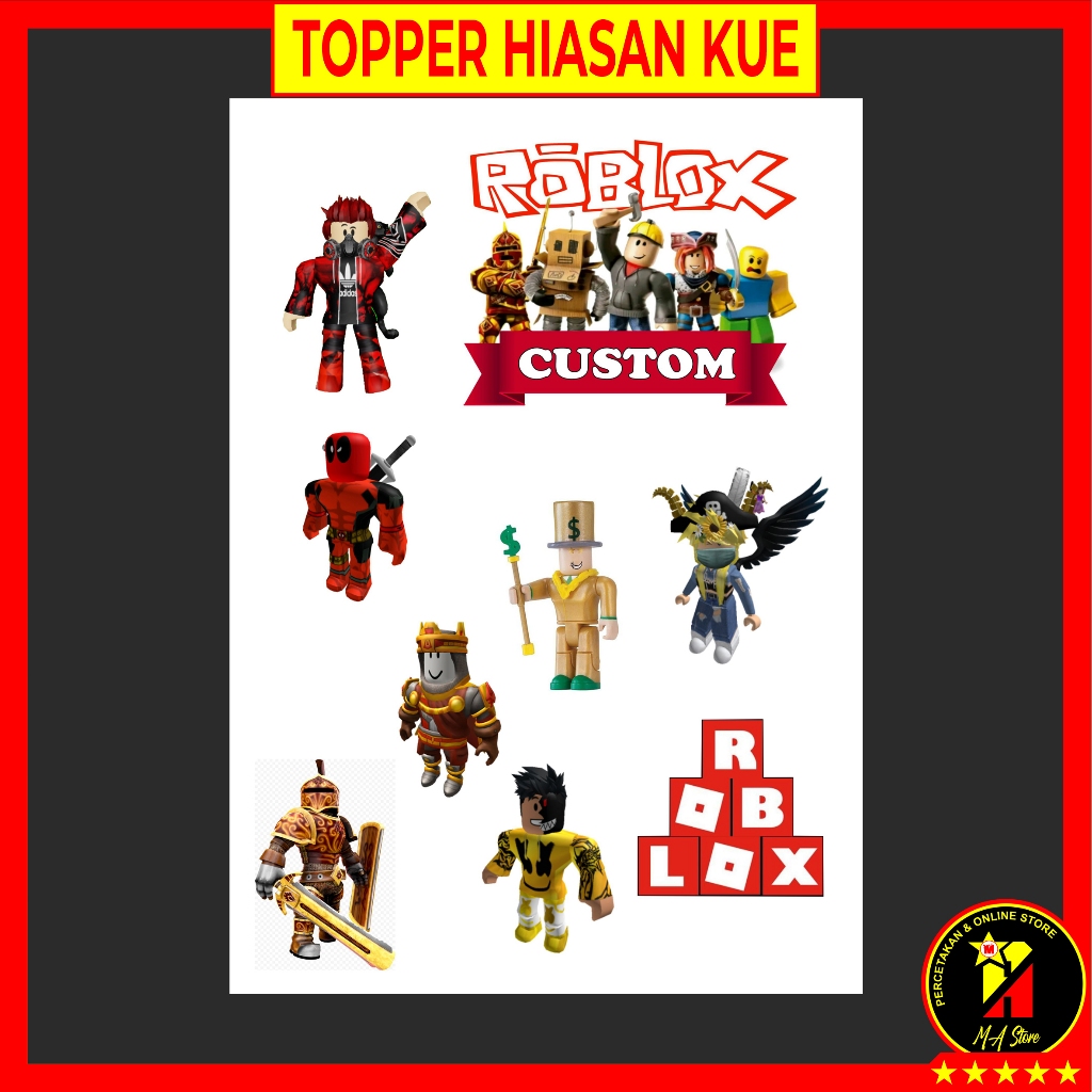 

Topper Hiasan Kue Ulang tahun Karakter Roblox Bahan Kertas Foto Kualitas Glossy 230 gr