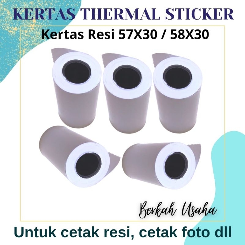 

KERTAS THERMAL STICKER STIKER UNTUK RESI LABEL FOTO 57X30 / 58X30