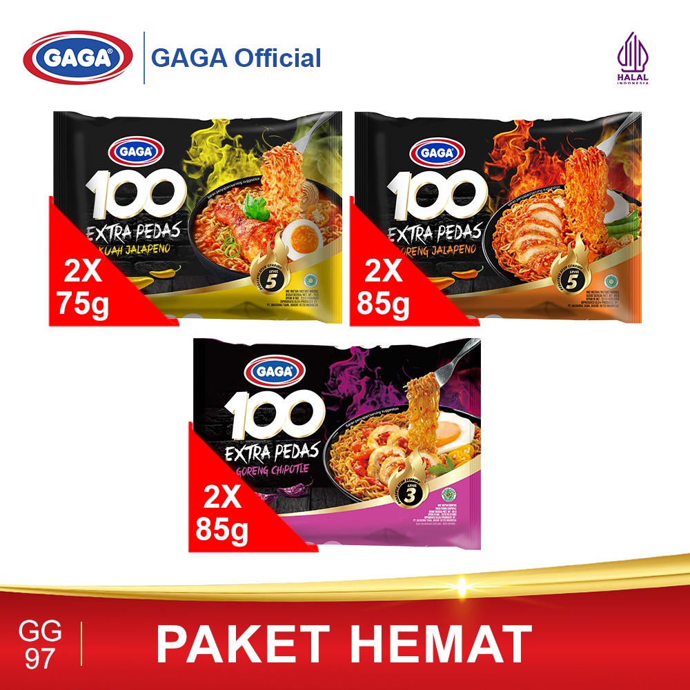 

GAGA 100 Extra Pedas Goreng Jalapeno, Chipotle, Kuah Jalapeno (GG97)