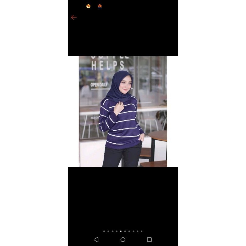 sweater rajut wanita murah strip knit
