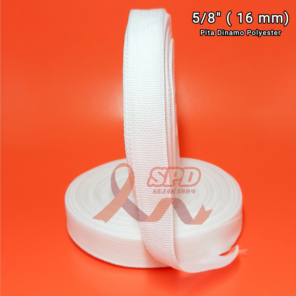 PITA DINAMO 5/8" (16 MM) POLYESTER MURAH / TALI DINAMO / PITERBAN / VETERBAN / PITA BAN / TALI GULIN