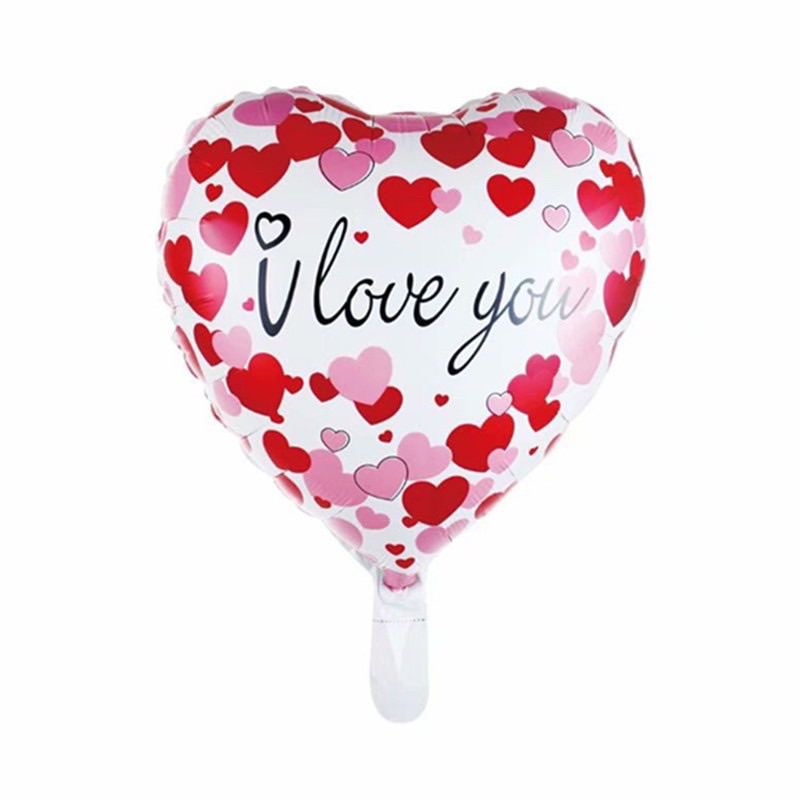 Balon foil karakter hati tulisan i love you heart love / balloon hiasan dekorasi pesta ulang tahun u