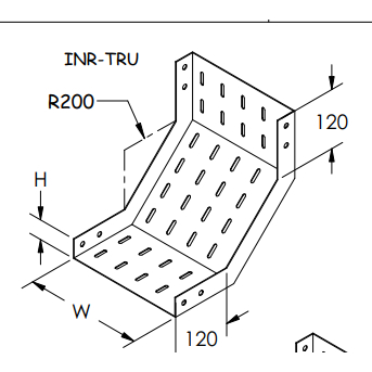 Kabel Inside Riser Tray/Cable Tray Inside Riser 200x100 Elektro Plat 1.2 Material SPHC