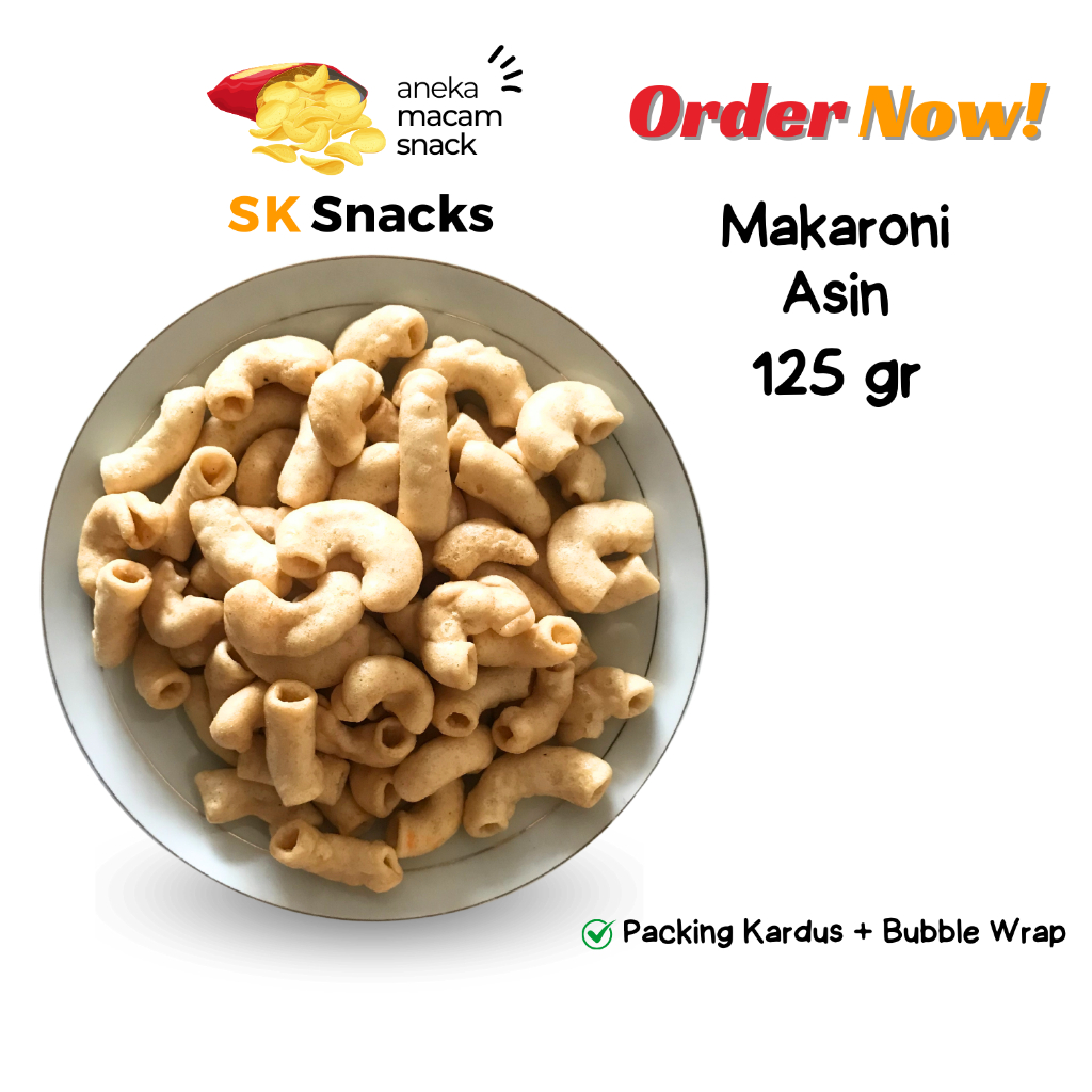 

Makaroni Mekar Asin 125 gram / Cemilan Murah Meriah