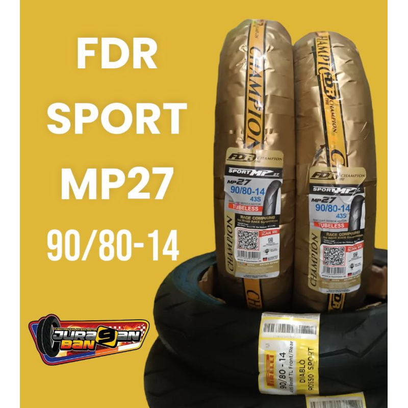BAN LUAR FDR SPORT MP27 UKURAN 90/80 RING 14 TUBBELES