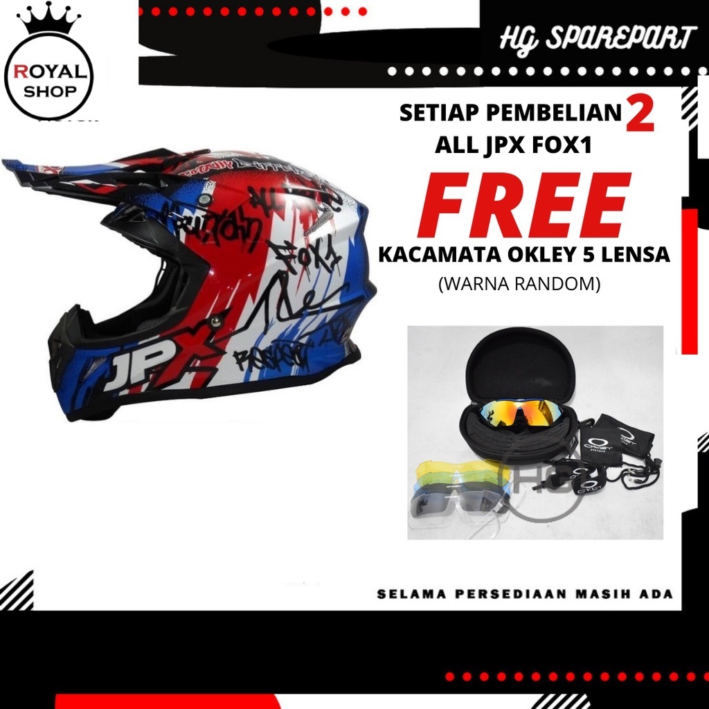 HELM FULL FACE JPX FOX 1 X6 PEARL WHITE-BLUE