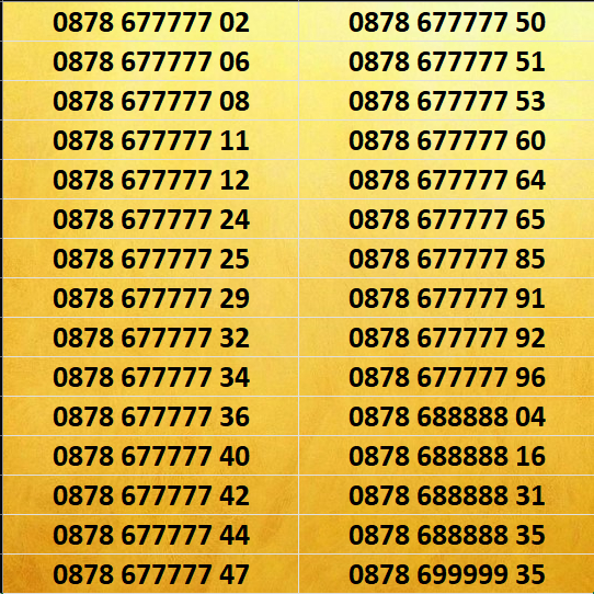 Nomor Cantik XL Bebas Panca A Tengah - 0878 - 88888 - 77777