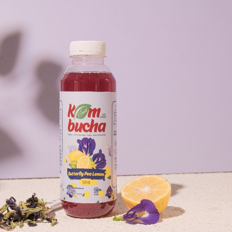 

Fresh Kombucha Butterfly Pea Lemon 500ml (Bunga Telang)