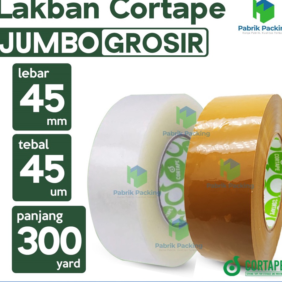 

1111 Lakban Isolasi Cortape Ukuran 45mm x 3 Meter Satuan Jumbo