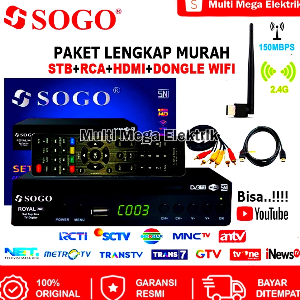 COD SET TOP BOX TV DIGITAL STB SOGO DVBT2 EWS UHF FULL HD RECEIVER DIGITAL TV LED TABUNG
