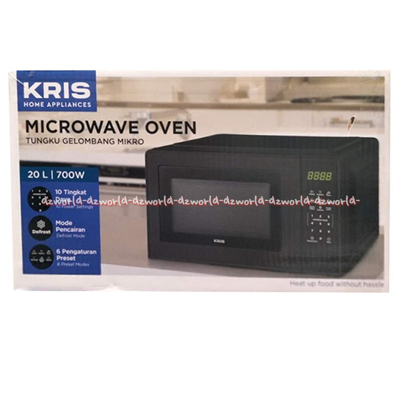 Kris 20L Microwave Oven Digital Black Alat Mikrowafe Hitam Alat Untuk Memanggang Makanan 700watt Pem