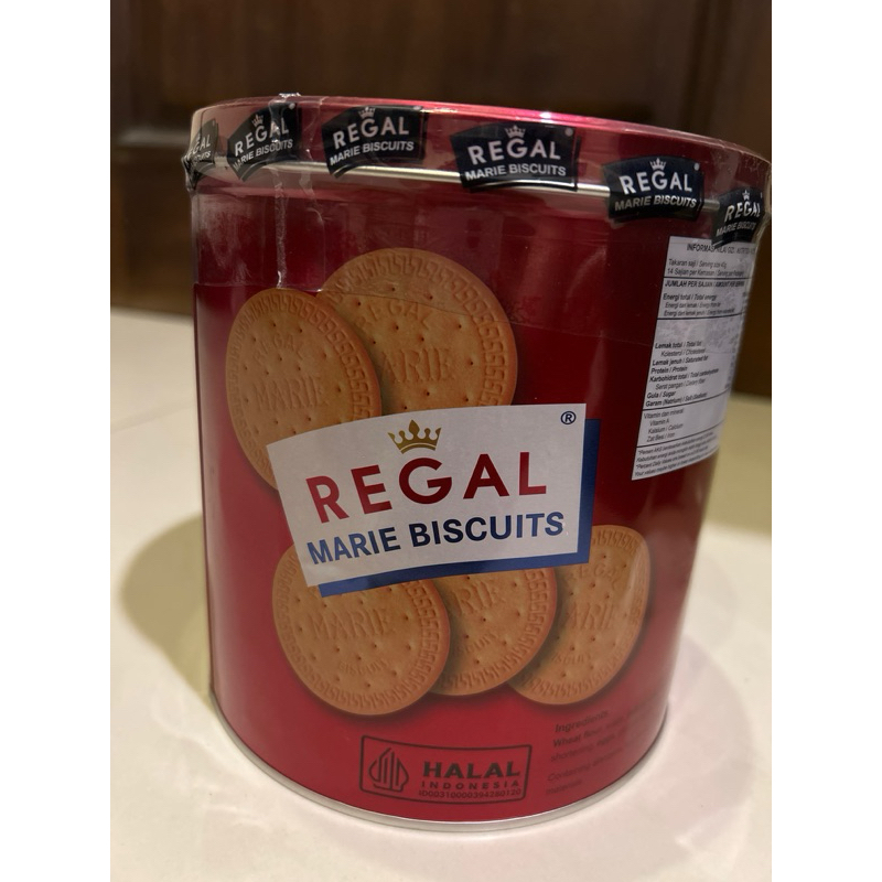 

Regal marie biscuits 550gr kaleng