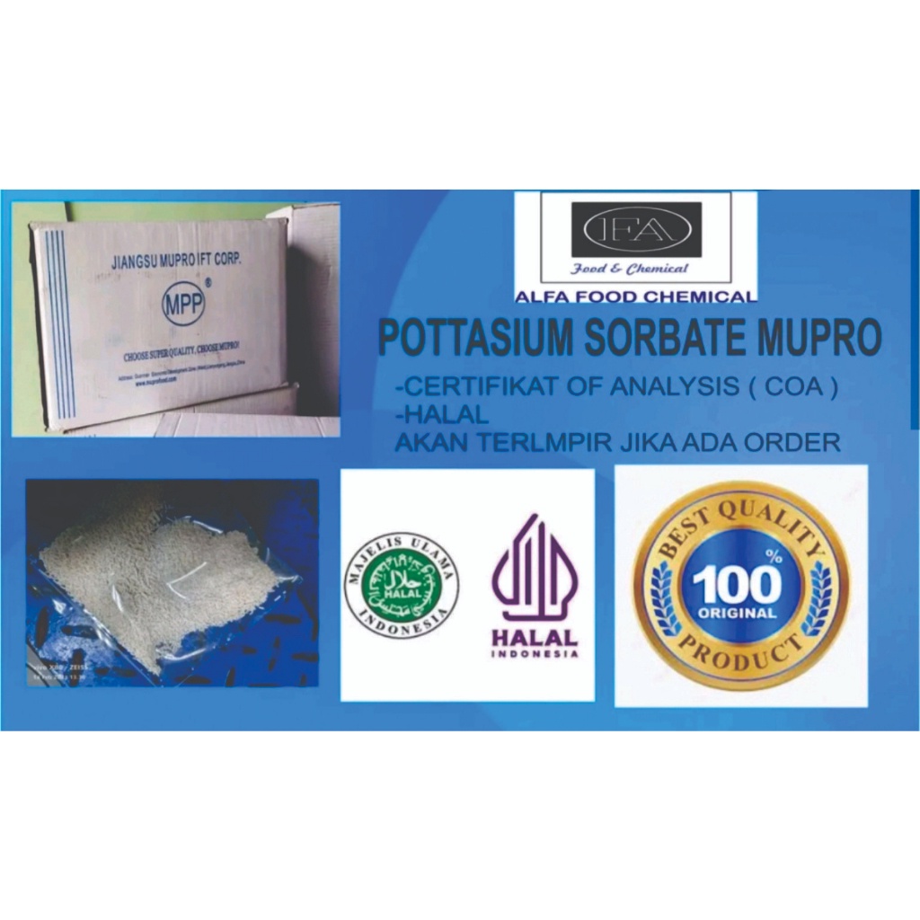 

COD POTTASIUM SORBATEPENGAWET MAKANAN DAN MINUMAN BERSERTIFIKAT HALAL