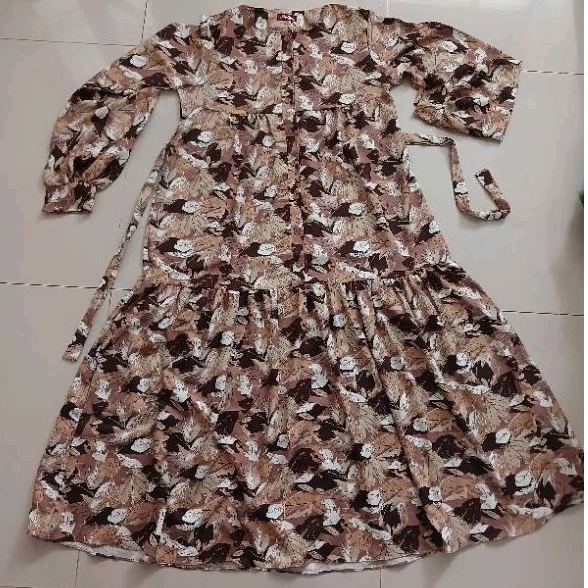 GAMIS SHAKILA MOTIF DAUN