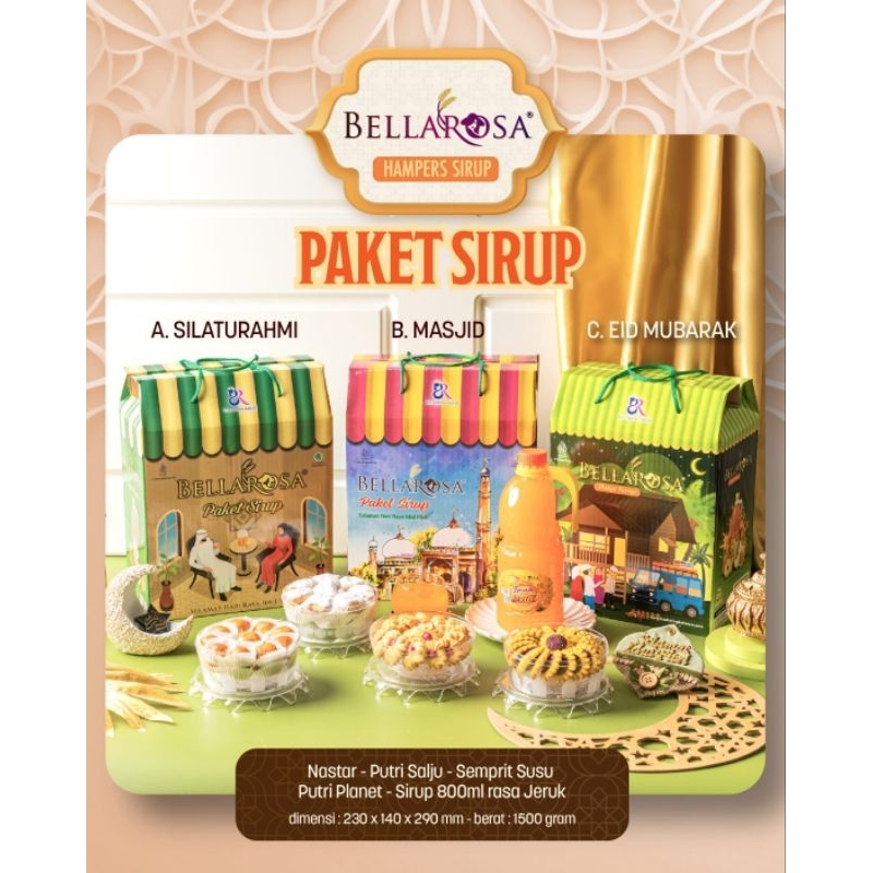 

Kue Bellarosa Paket Siruo Unta / Kue Bellarosa Paket Sirup Mesjid / Bellarosa Paket Sirup Mesjid/ Hampers Paket Lebaran.