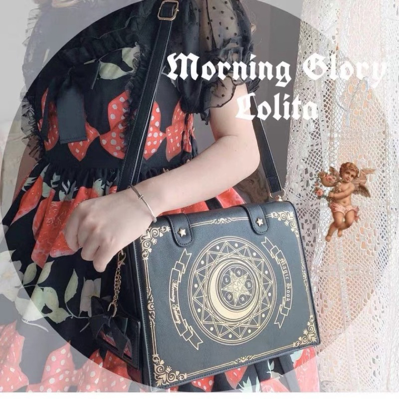 ✨READY✨ Morning Glory Lolita - Gothic Lolita tas jepang Itabag Black Star Import Hand Bag
