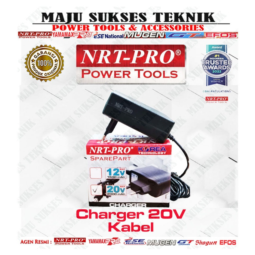 Adaptor Charger 20V Cas Mesin Bor Cordless Beterai 20 Volt NRT PRO 340 DC 340DC DC340 DC 340 Set