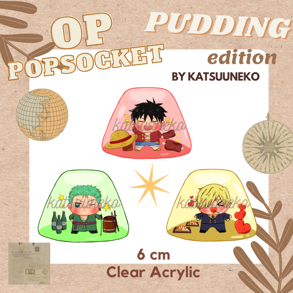 [PRE-ORDER] OP ★ One Piece Pudding Edition Popsocket ★ Phone Holder Anime One Piece ★ Popsocket OP ★
