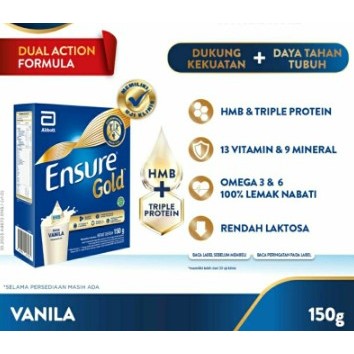 

PROMO !!! susu ensure vanila gold 150g kemasan baru exp 2024 bulan 12/2025