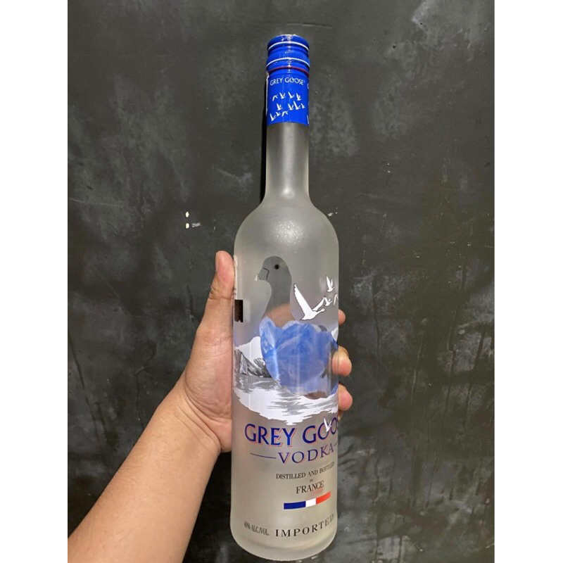 botol bekas minuman miras grey goose vodka / botol pajangan / botol koleksi