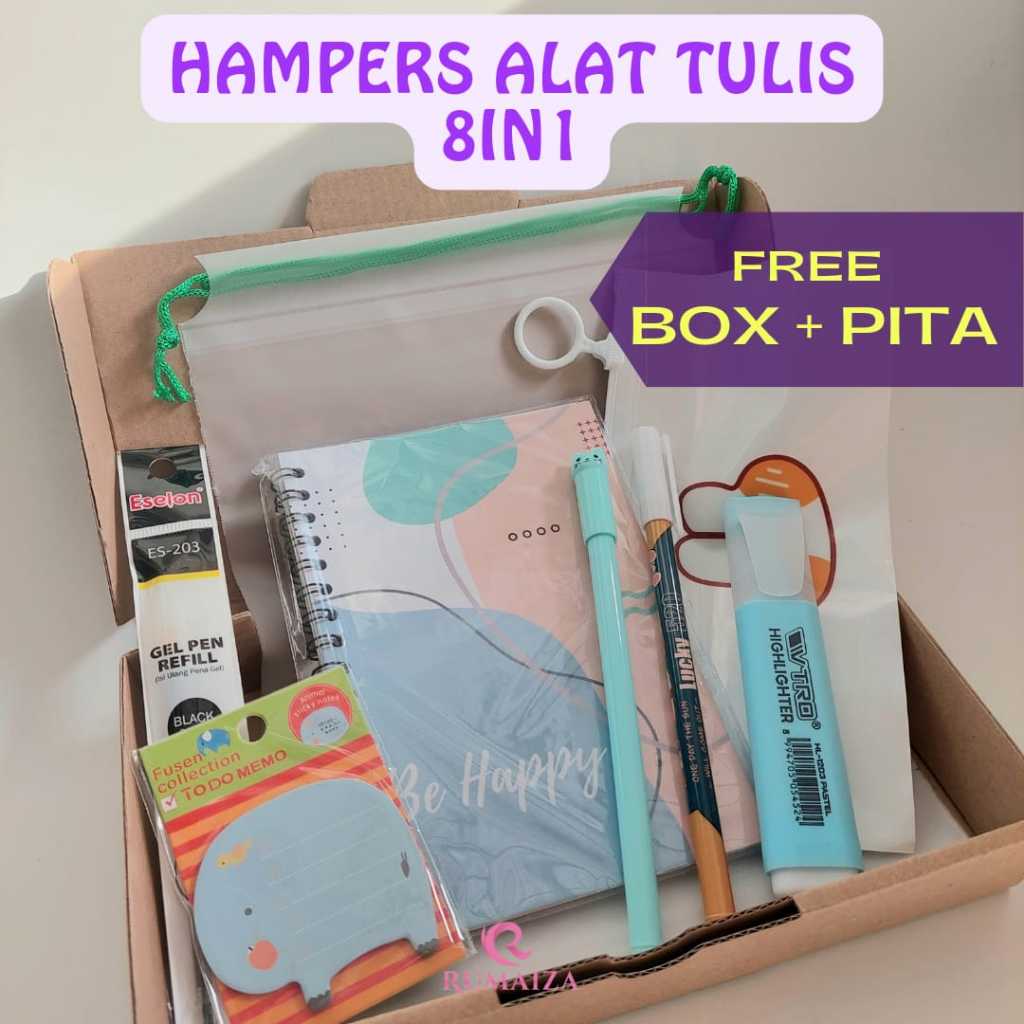 

(8 pcs/pack) Paket Alat Tulis 8in1 / Set Alat Tulis / Kado Siswa/Kado teman /Hampers kado wisuda
