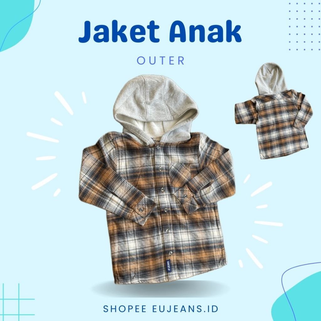 Baju Anak - Hoodie Kotak - Kuning