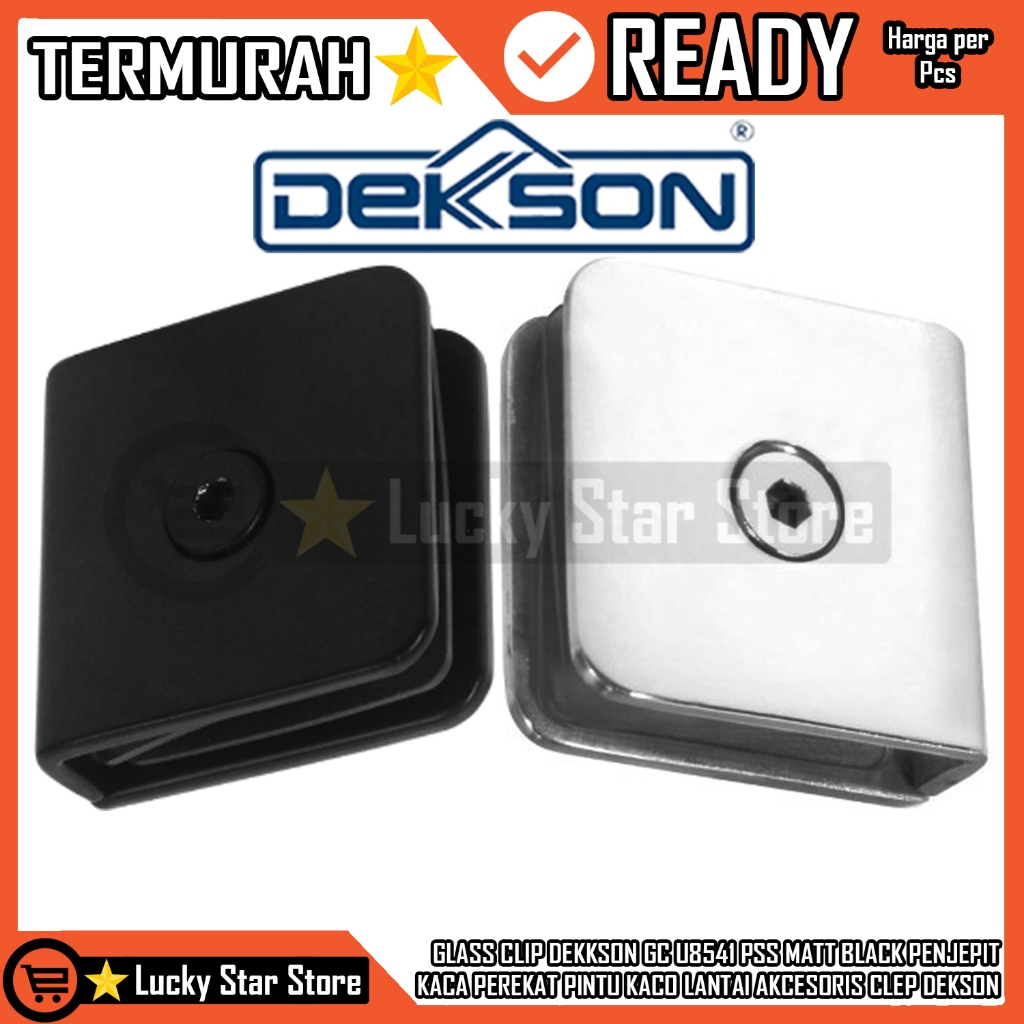 GLASS CLIP DEKKSON GC U8541 PSS MATT BLACK PENJEPIT KACA PEREKAT PINTU KACO LANTAI AKCESORIS CLEP DE