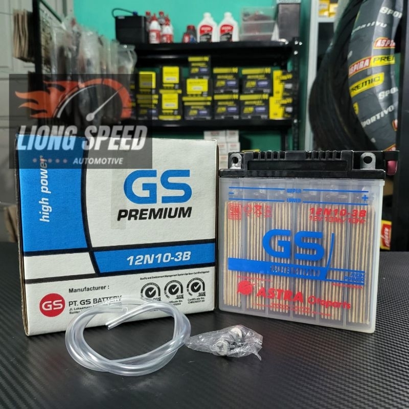 Aki Gs Astra 12n10 Accu Emergancy Lampu Vespa Cassic Excle New Px 150 x-9 Evolution Original