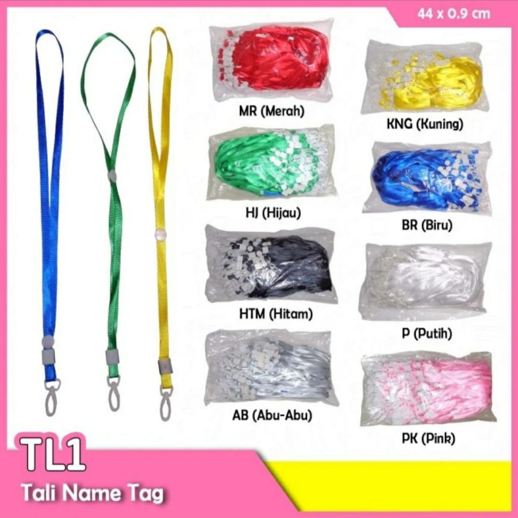 

Lanyard tali gantungan Id card Name tag polos 1 cm - Biru